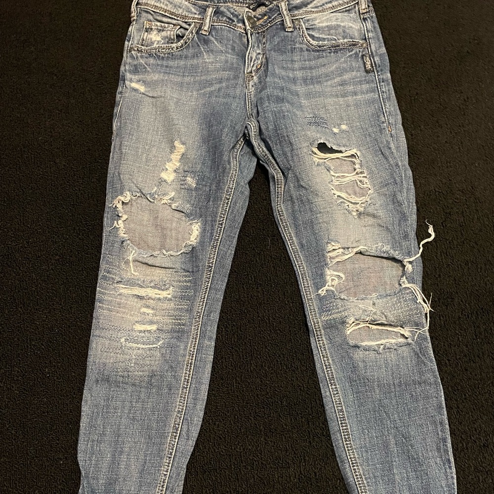 Silver boyfriend jeans